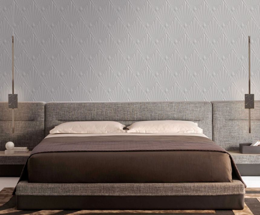 Luxury geometric wallpaper, grey, Art Deco, Z30317, Casa 8, Trussardi