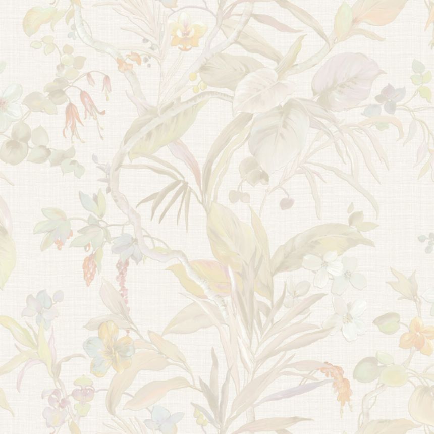 Luxury wallpaper, cream, flowers, leaves, Z30335, Casa 8, Trussardi