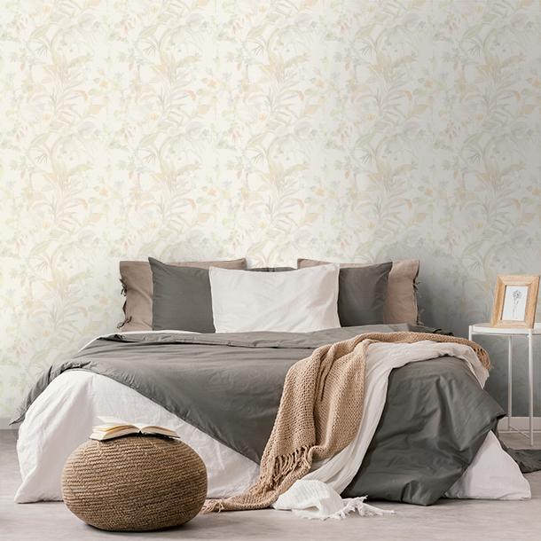 Luxury wallpaper, cream, flowers, leaves, Z30335, Casa 8, Trussardi