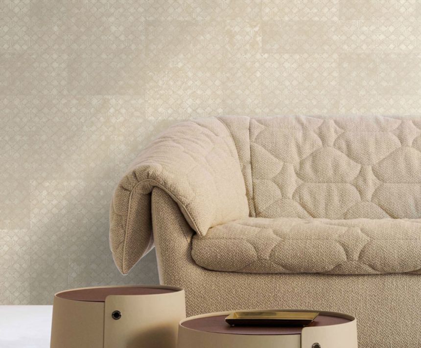 Luxury geometric wallpaper, beige-gold, Z30350, Casa 8, Trussardi