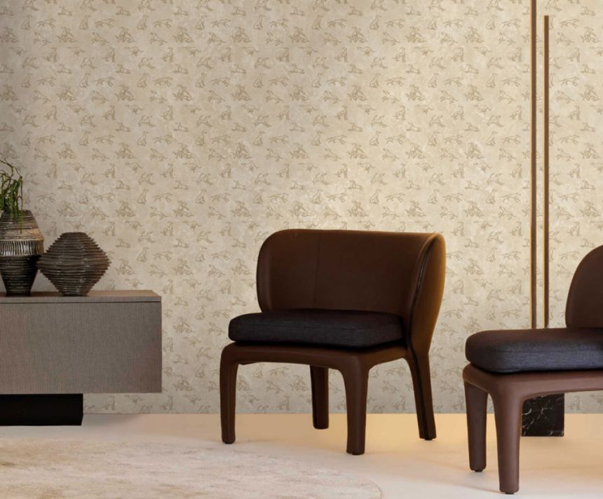 Luxury wall mural, beige, dogs, Z30352, Casa 8, Trussardi