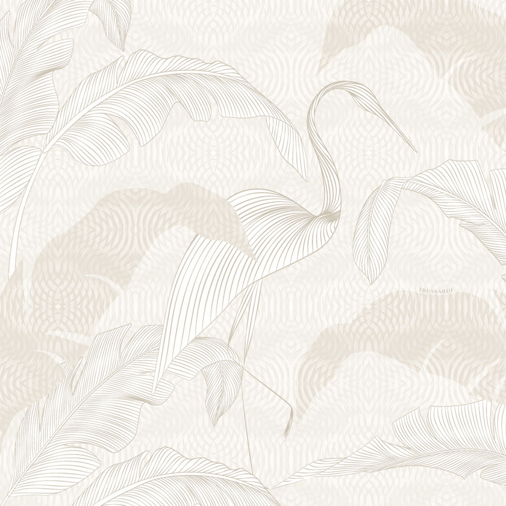 Luxury wall mural, brown-beige, ibis, leaves, Z30371, Casa 8, Trussardi