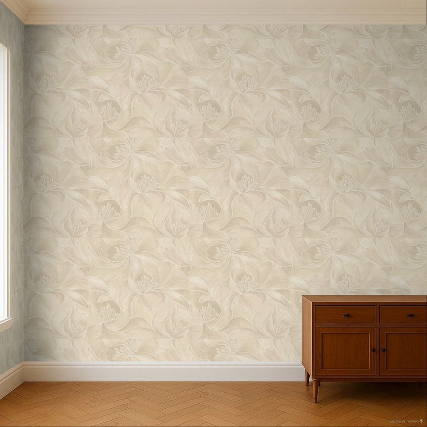 Luxury wallpaper, grey-beige, flowers, Z20124, Casa Chic, Zambaiti Parati