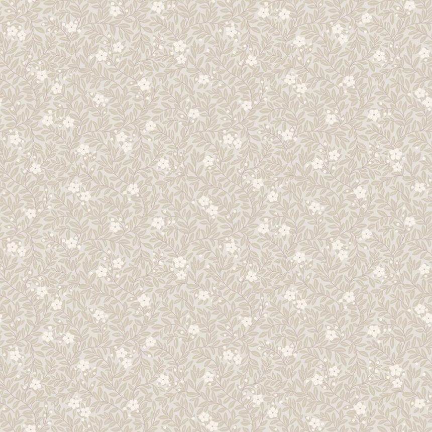 Wallpaper, beige, flowers, leaves, 5713, Orangeri, Boråstapeter