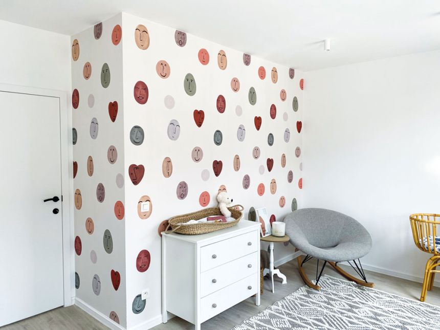 Children’s wallpaper mural, Smileys, RB307, Daydreamers, Grandeco