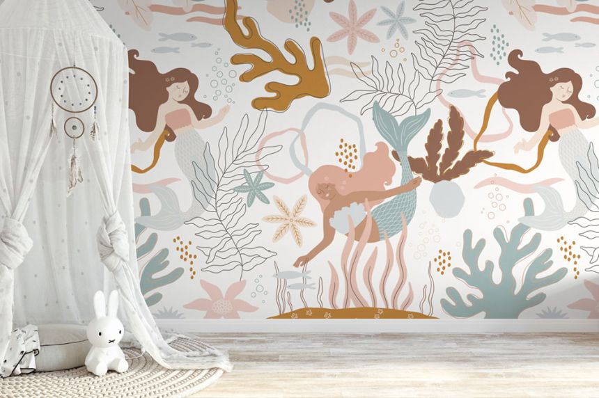 Children’s wallpaper mural, mermaids, RB010-RC, Daydreamers, Grandeco