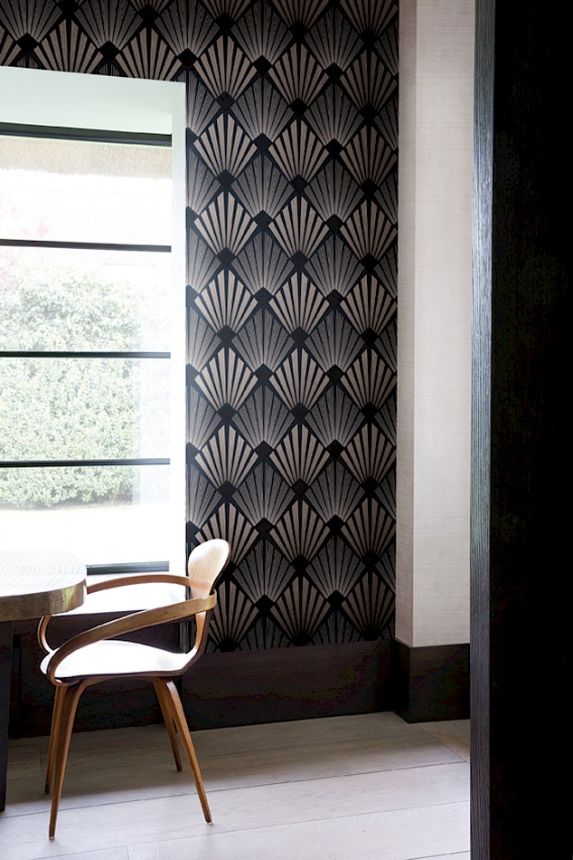 Wallpaper, black, graphic, Art Deco, GAT303, The Texture Book, Masureel