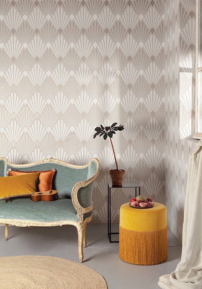 Wallpaper, beige, graphic, Art Deco, HAV402, The Texture Book, Masureel