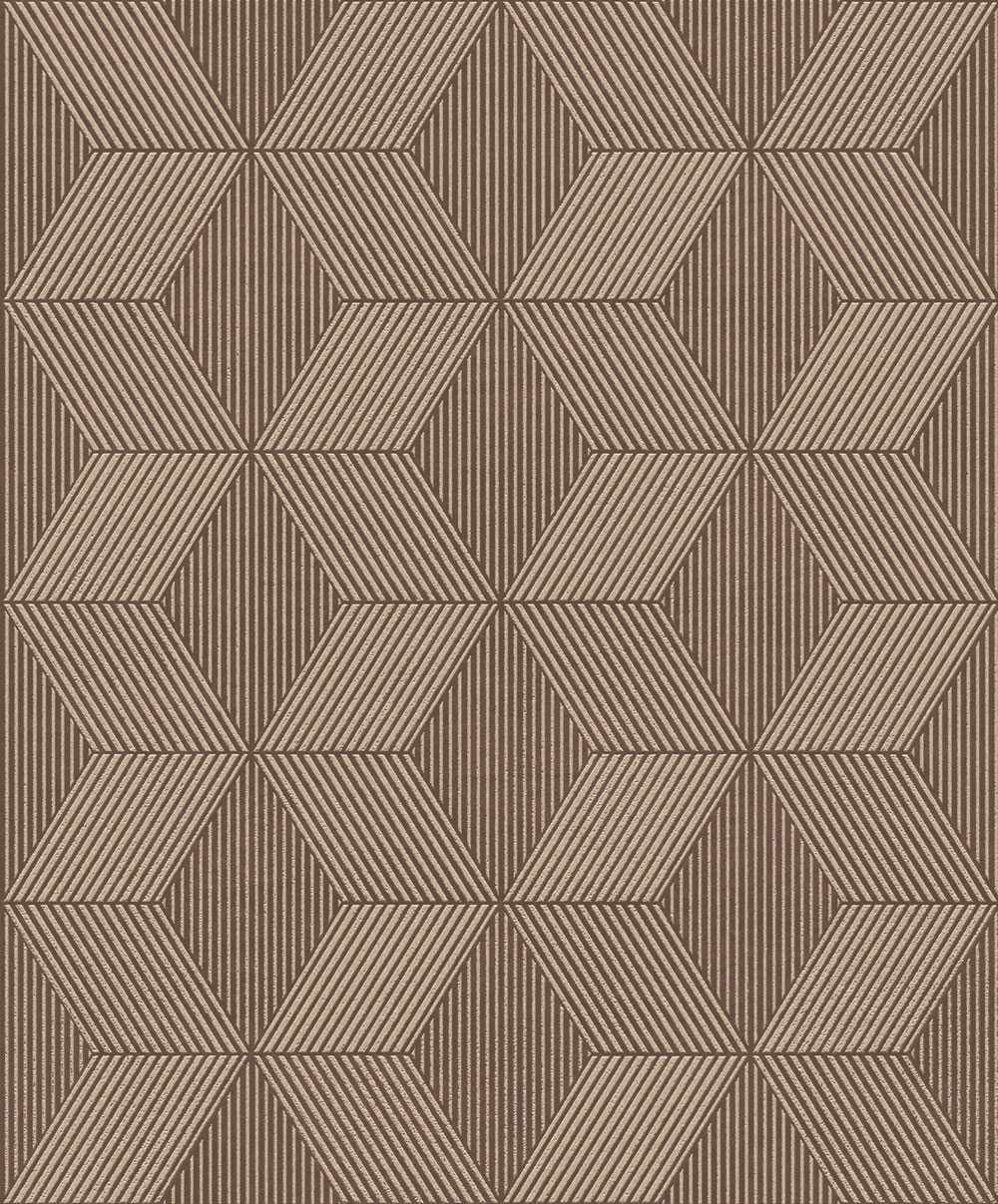 Geometric wallpaper, brown and gold, ORB503, The Texture Book, Masureel