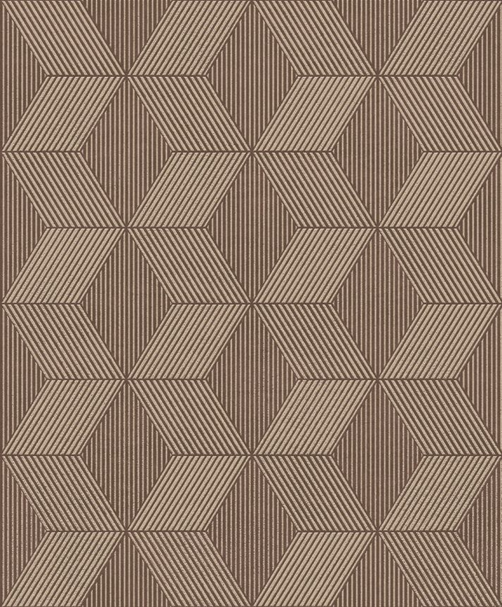 Geometric wallpaper, brown and gold, ORB503, The Texture Book, Masureel