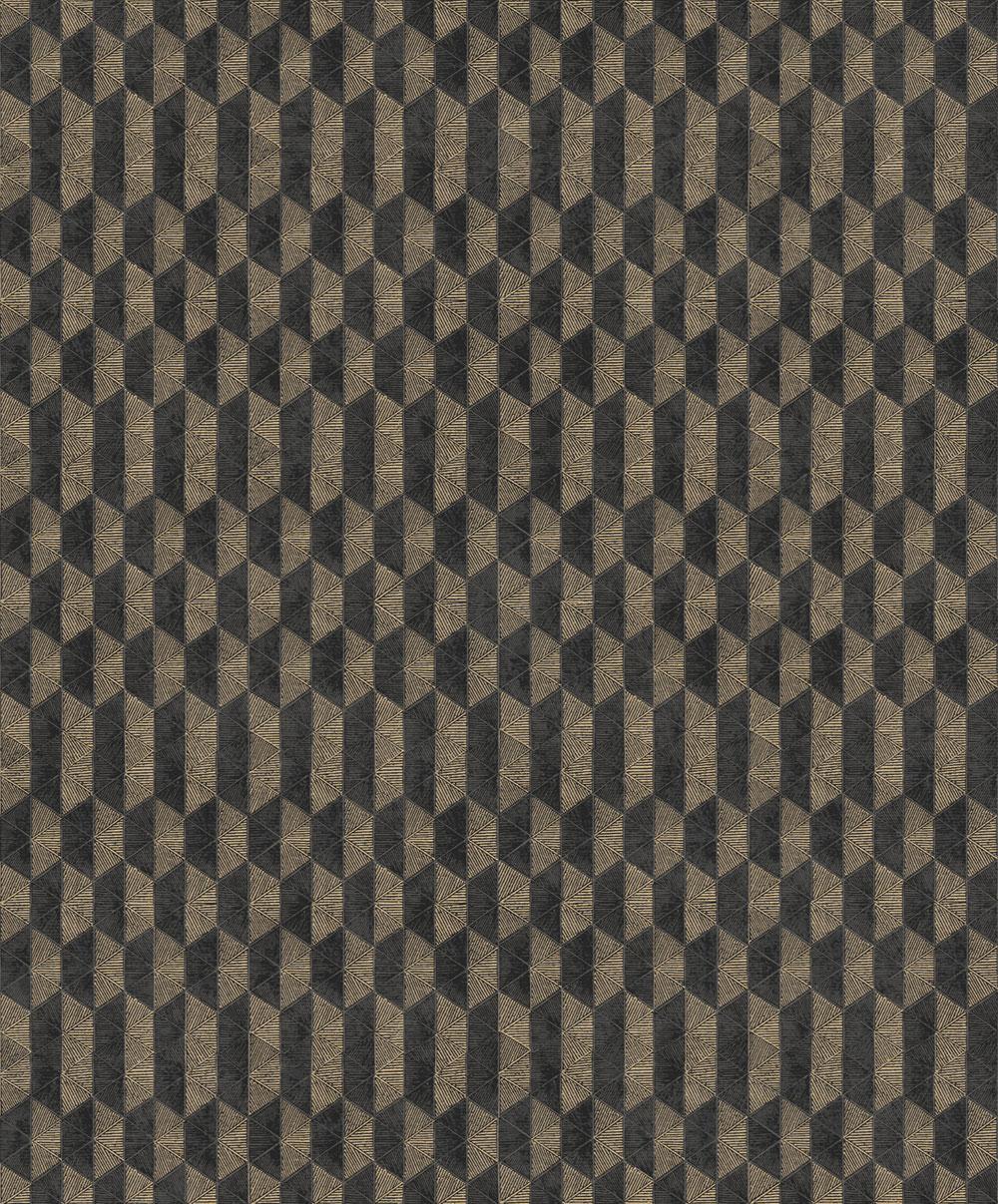 Wallpaper, black and gold, geometric, ORB701, The Texture Book, Masureel