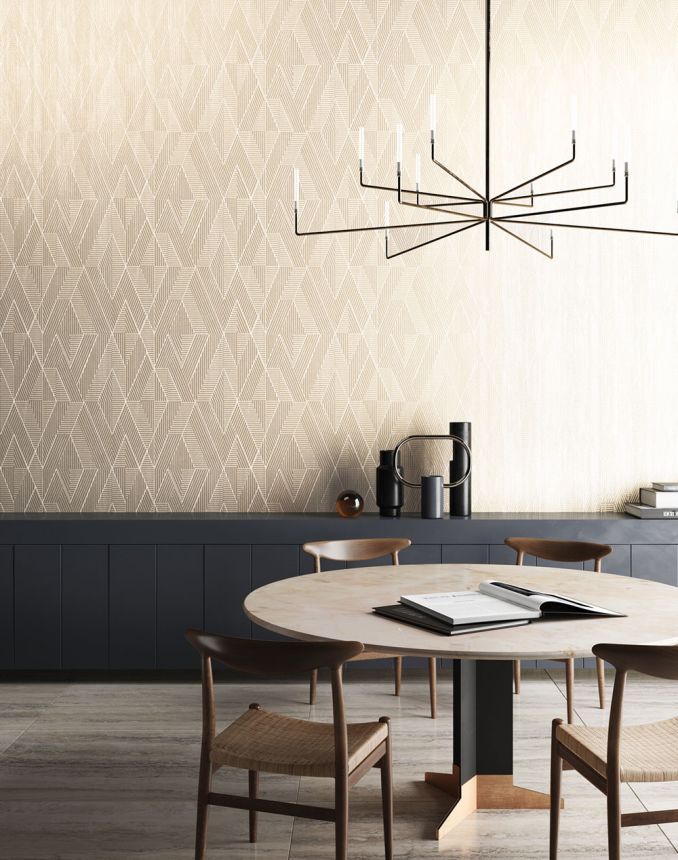 Geometric wallpaper, red, PRI304, The Texture Book, Masureel