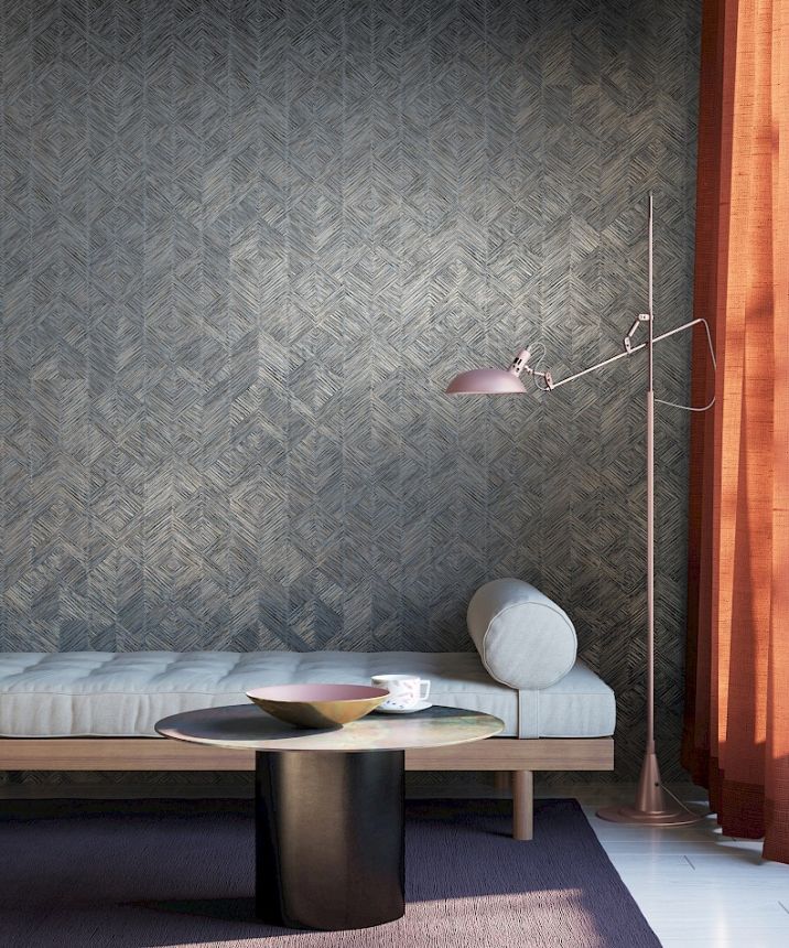 Wallpaper, grey and blue, graphic, TRI101, The Texture Book, Masureel