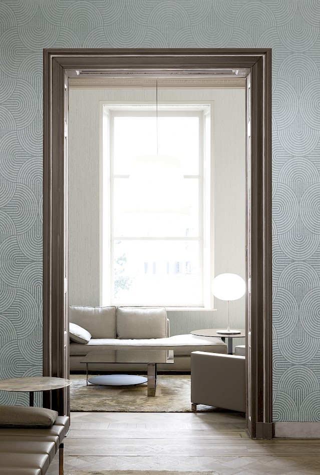 Wallpaper, grey and green, graphic, Art Deco, EAR603, The Texture Book, Masureel