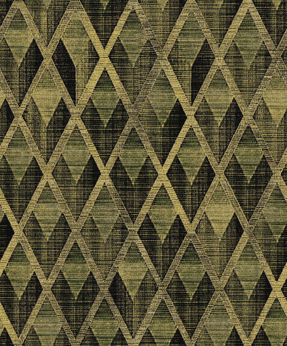 Geometric wallpaper, black and gold, CAB501, The Texture Book, Masureel
