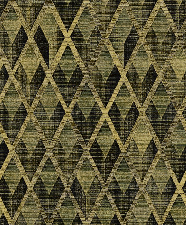 Geometric wallpaper, black and gold, CAB501, The Texture Book, Masureel