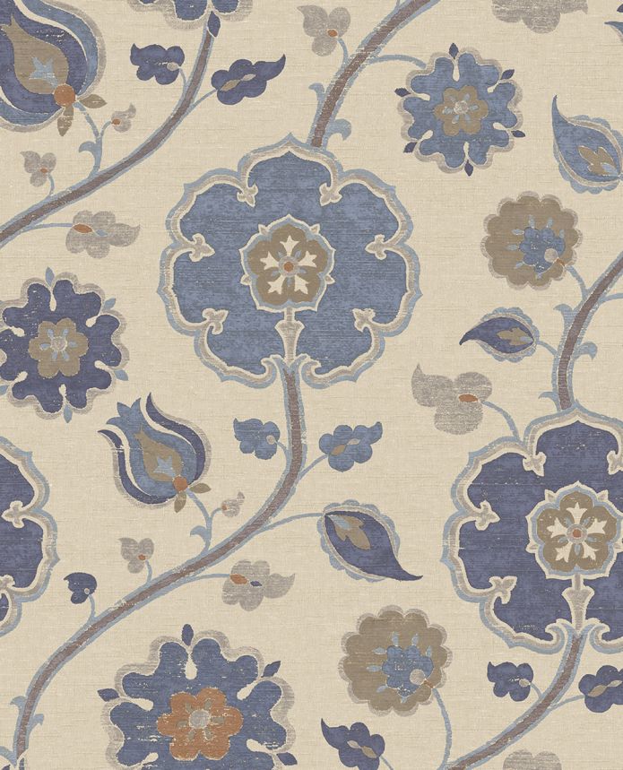 Wallpaper, blue, flowers, 350610, Amber, Eijffinger