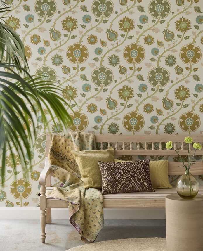 Wallpaper, green, flowers, 350613, Amber, Eijffinger