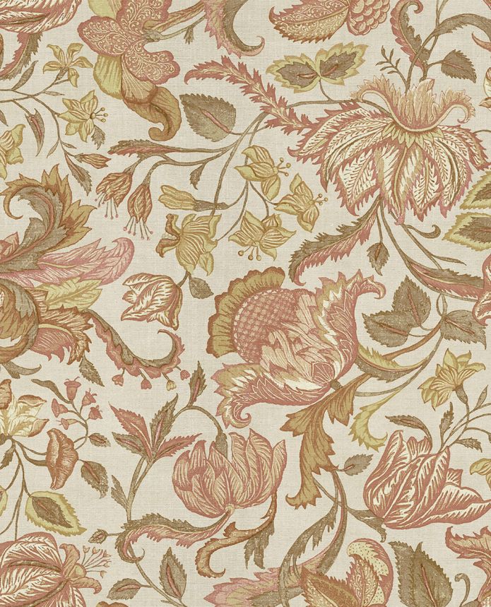 Wallpaper, reddish-brown, flowers, 350643, Amber, Eijffinger