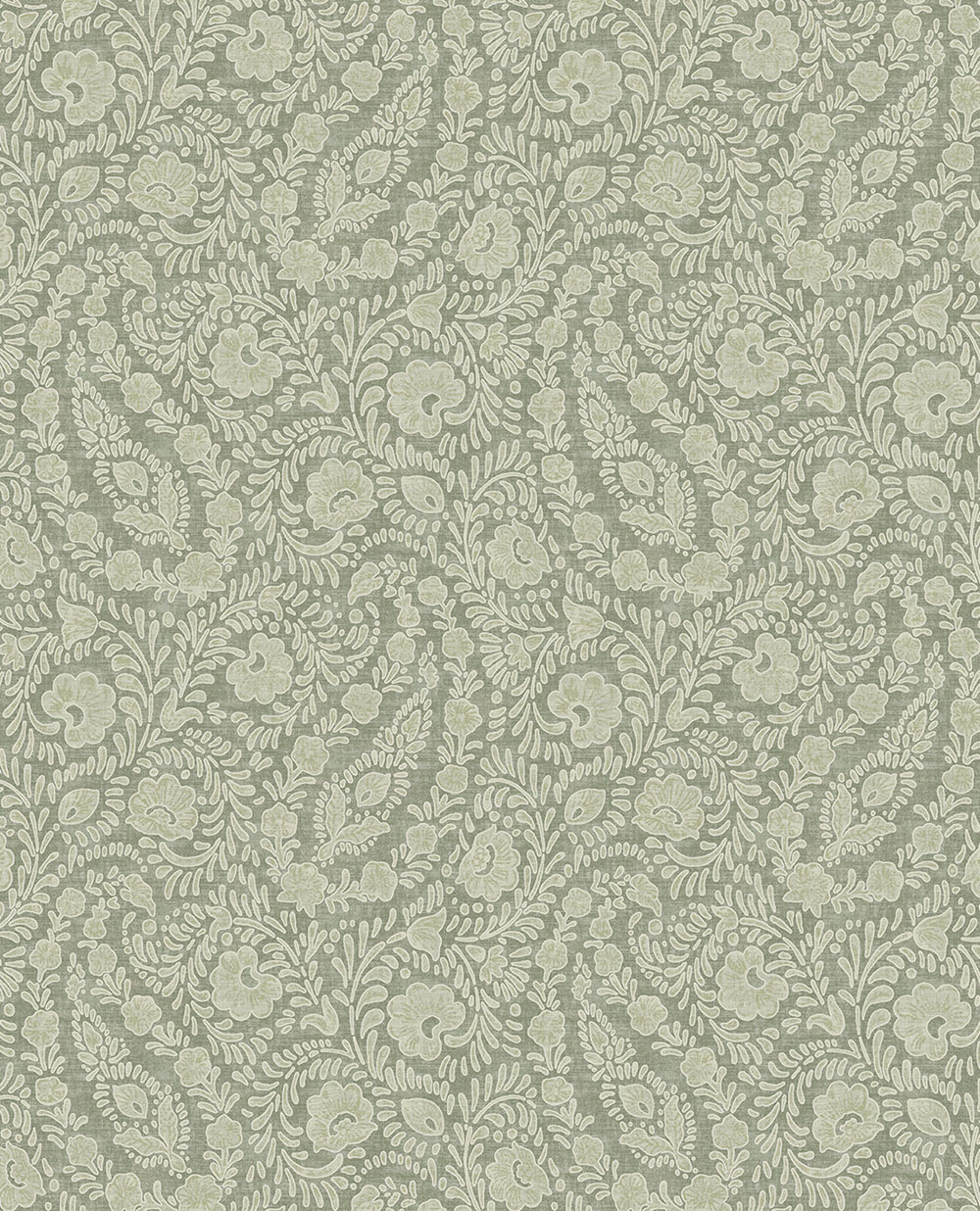 Wallpaper, grey-green, flowers, ornaments, 350655, Amber, Eijffinger