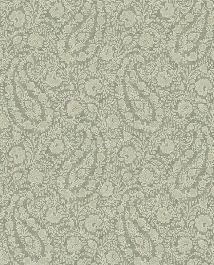 Wallpaper, grey-green, flowers, ornaments, 350655, Amber, Eijffinger