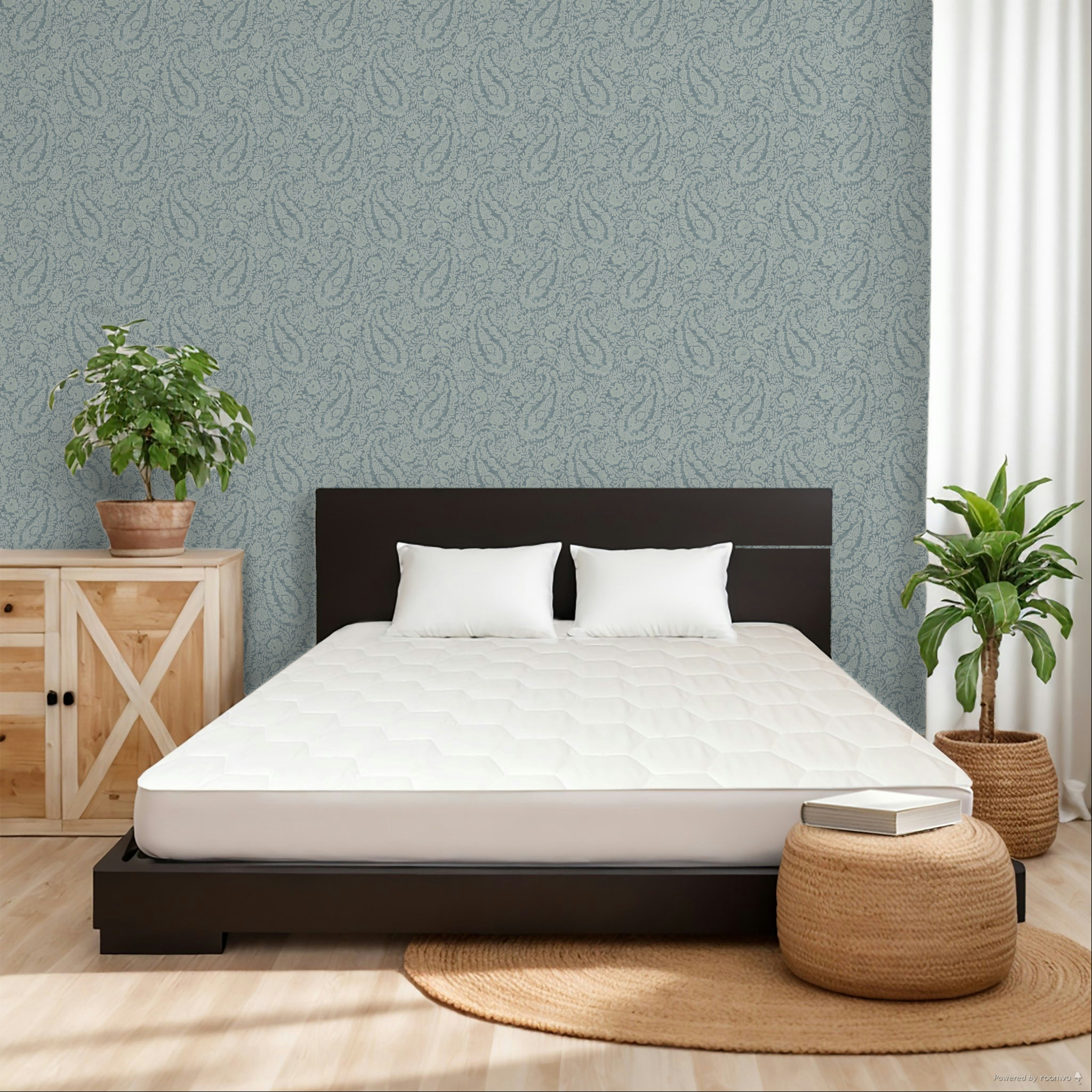 Wallpaper, blue, flowers, ornaments, 350656, Amber, Eijffinger