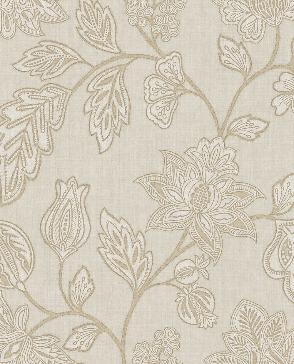 Wallpaper, cream, flowers, 350660, Amber, Eijffinger