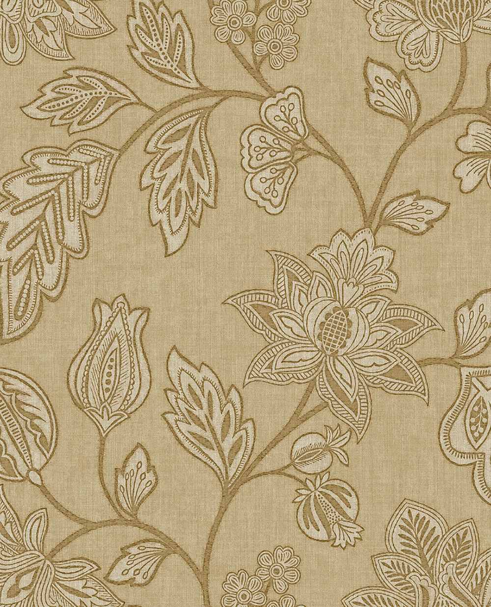 Wallpaper, brown-beige, flowers, 350661, Amber, Eijffinger