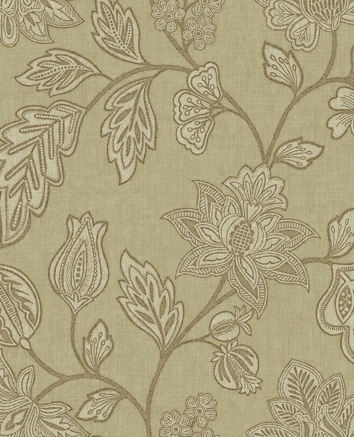 Wallpaper, brown-beige, flowers, 350662, Amber, Eijffinger
