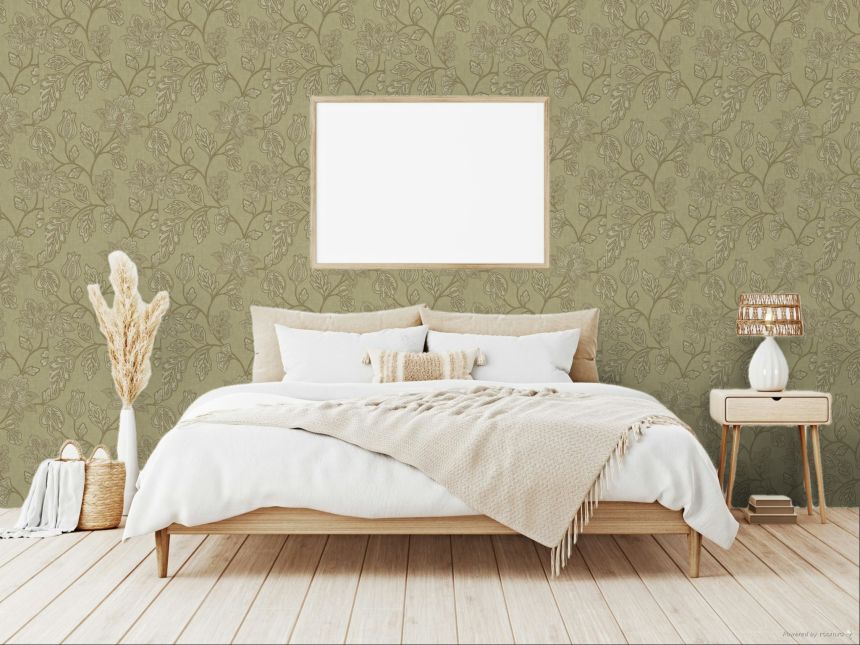 Wallpaper, brown-beige, flowers, 350662, Amber, Eijffinger