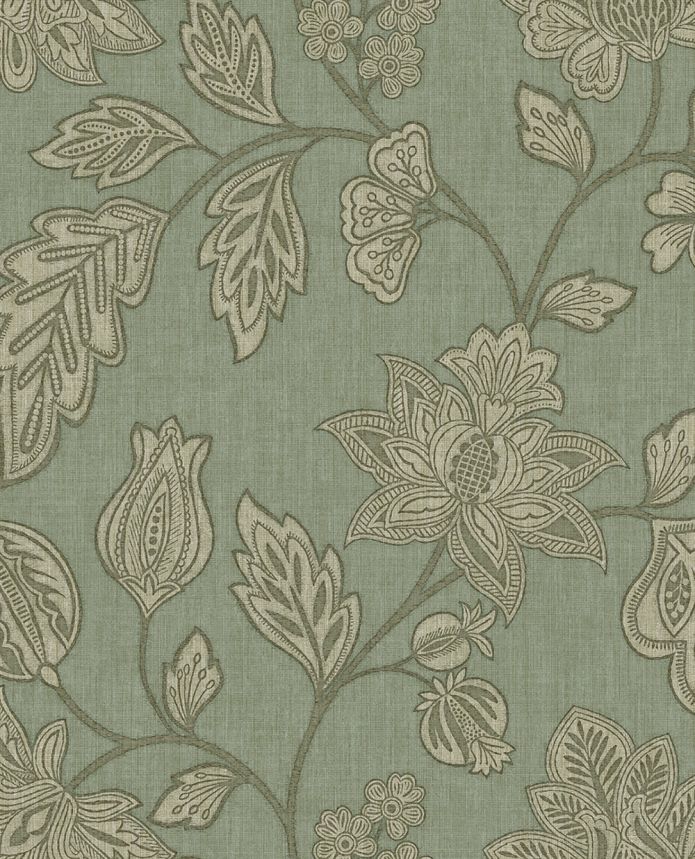 Wallpaper, green, flowers, 350665, Amber, Eijffinger