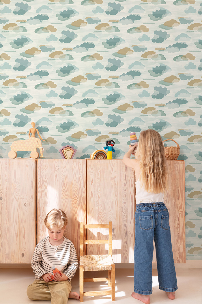Kids wallpaper, clouds, LD2009, Little Dreamers, Grandeco
