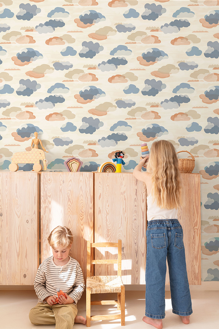 Kids wallpaper, clouds, LD2015, Little Dreamers, Grandeco