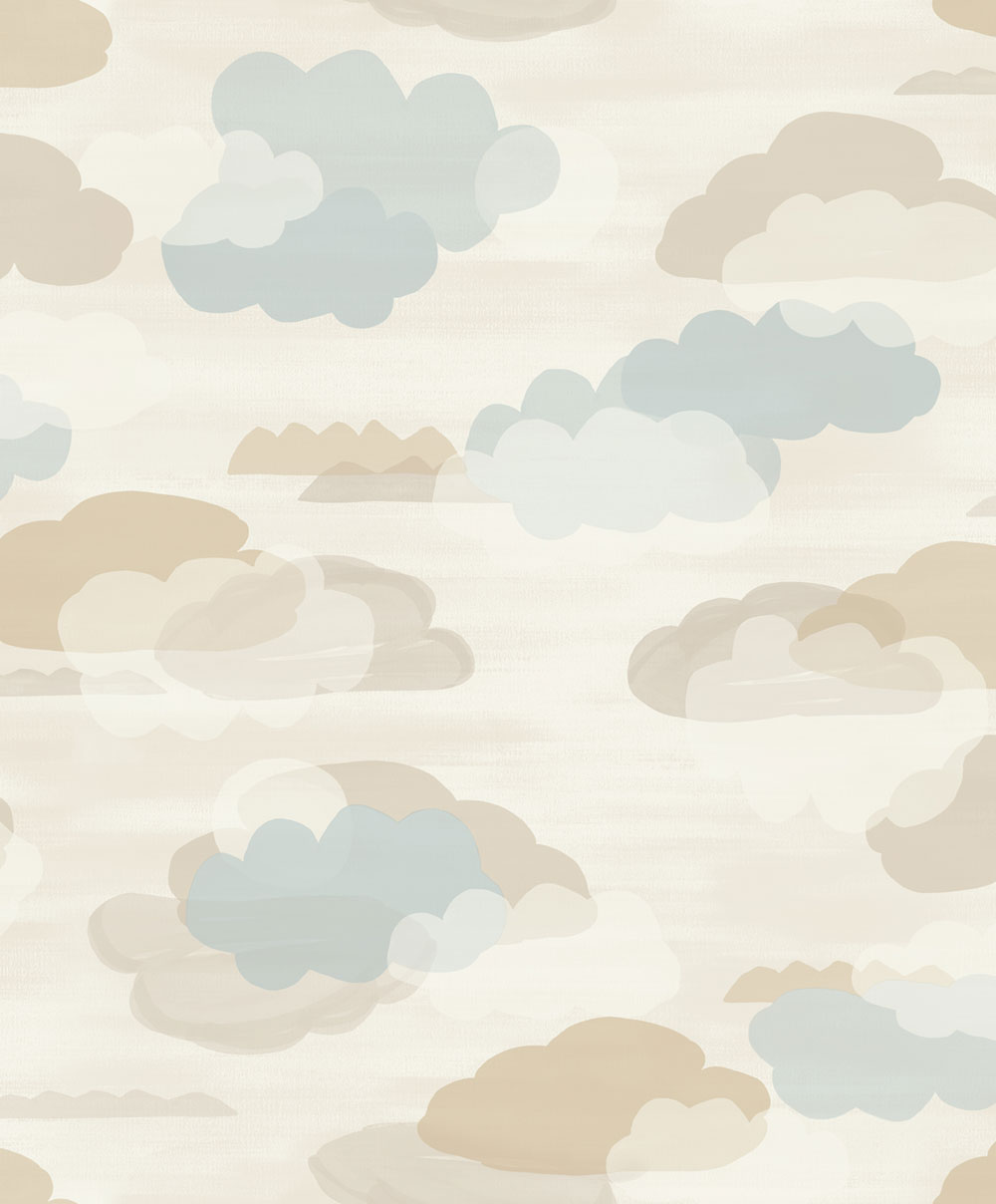 Kids wallpaper, beige, clouds, LD2019, Little Dreamers, Grandeco