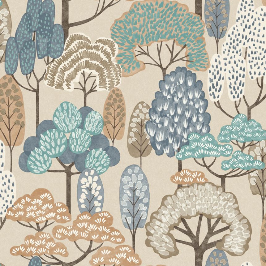 Kids wallpaper, brown, trees, LD2115, Little Dreamers, Grandeco