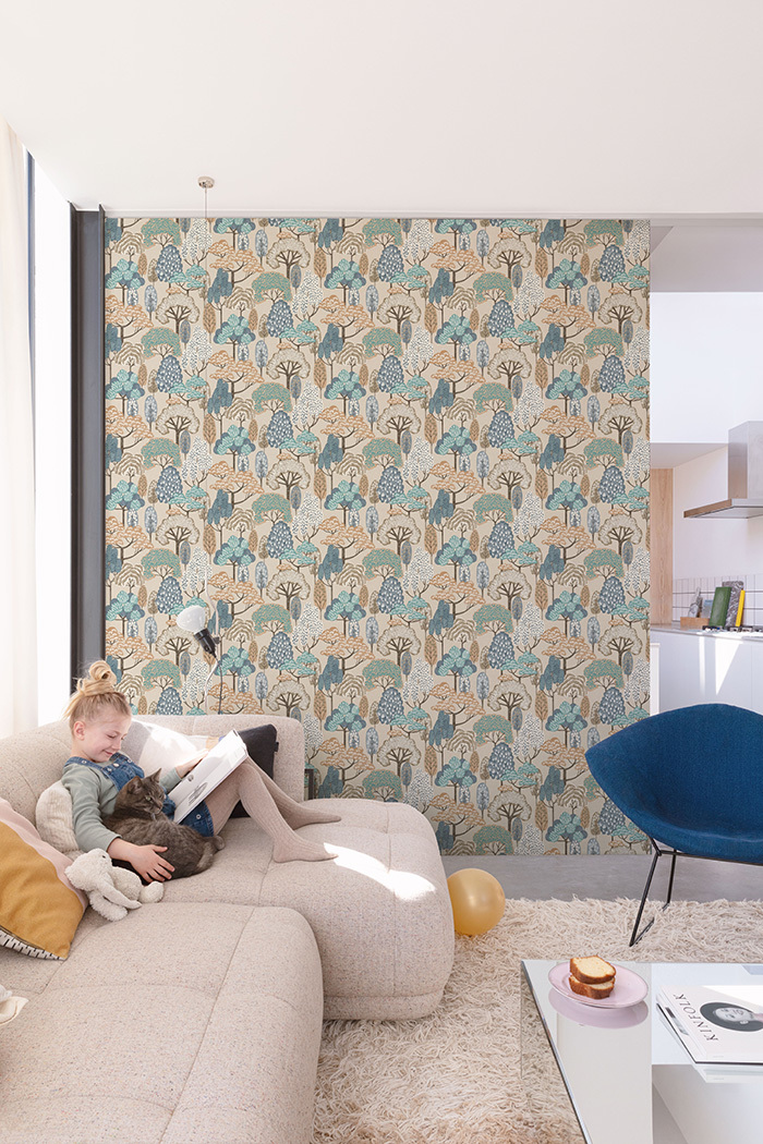 Kids wallpaper, brown, trees, LD2115, Little Dreamers, Grandeco