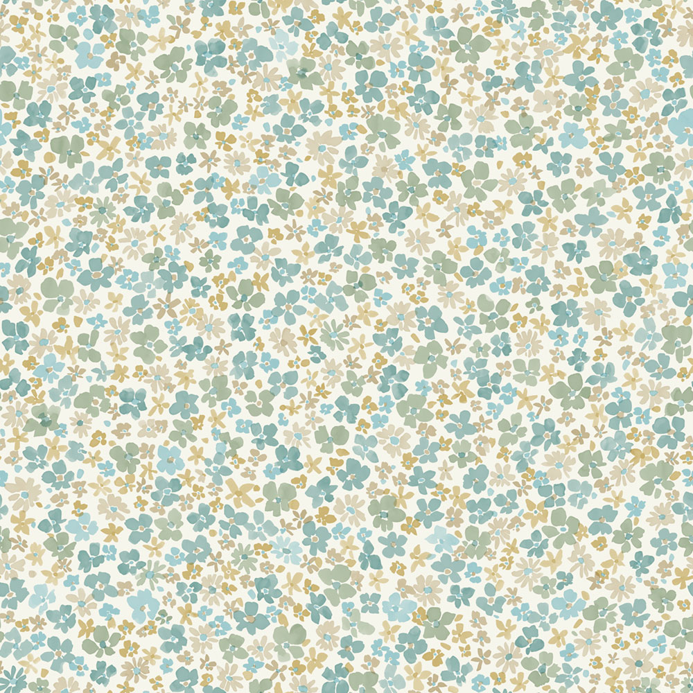 Wallpaper, turquoise, flowers, LD3009, Little Dreamers, Grandeco