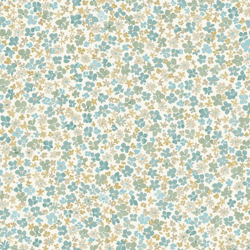Wallpaper, turquoise, flowers, LD3009, Little Dreamers, Grandeco