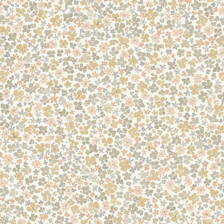 Wallpaper, ochre, flowers, LD3020, Little Dreamers, Grandeco