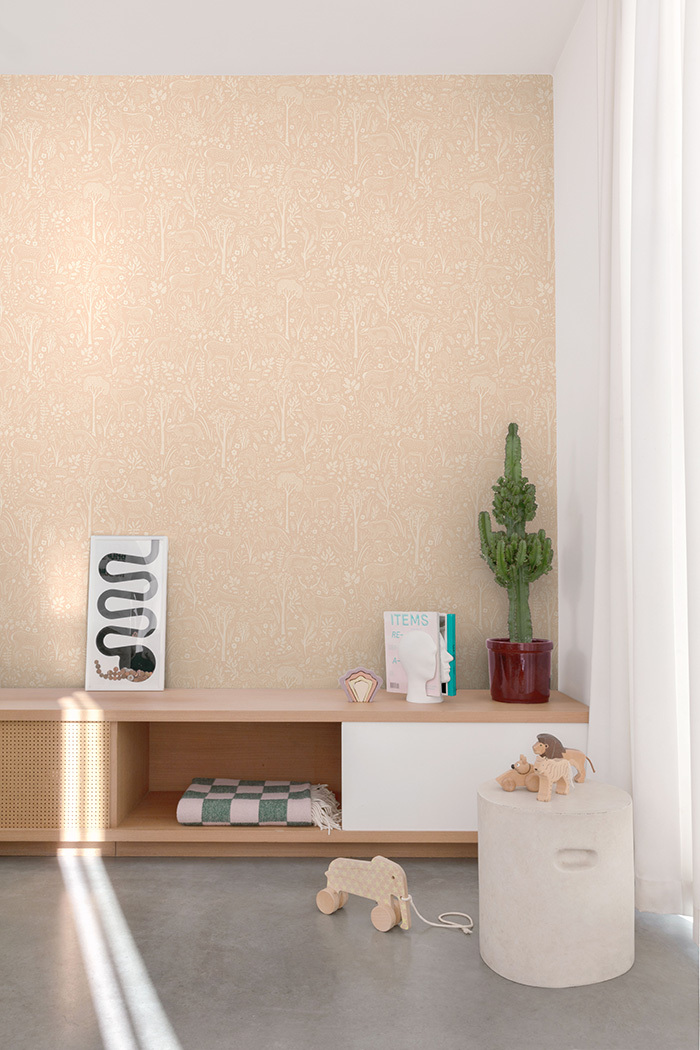 Wallpaper, pink, forest animals, LD3418, Little Dreamers, Grandeco