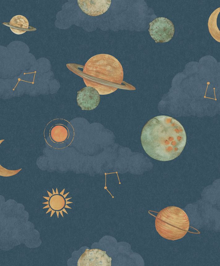 Kids wallpaper, blue, space, LD3515, Little Dreamers, Grandeco