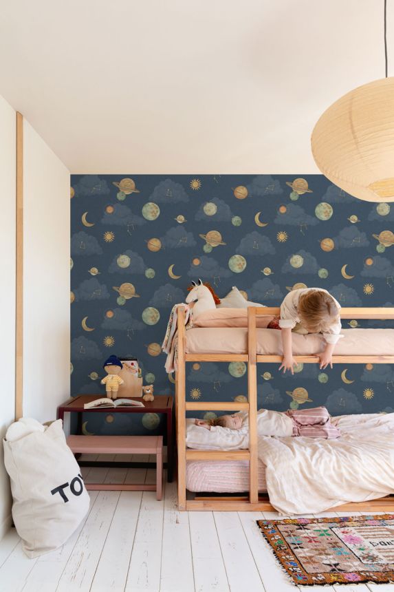 Kids wallpaper, blue, space, LD3515, Little Dreamers, Grandeco