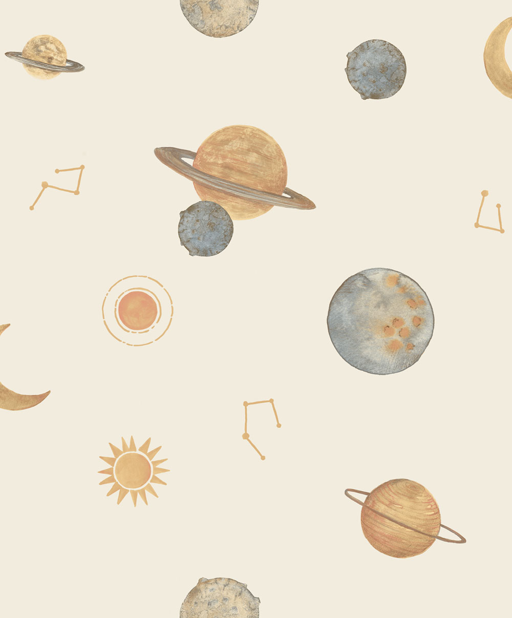 Kids wallpaper, cream, space, LD3519, Little Dreamers, Grandeco