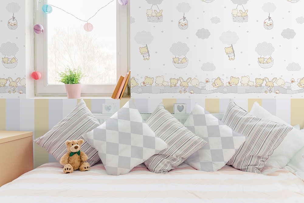 Paste Paper Clouges Children's paper wallpaper Teddy bears and clouds 580-3, Treboli ...