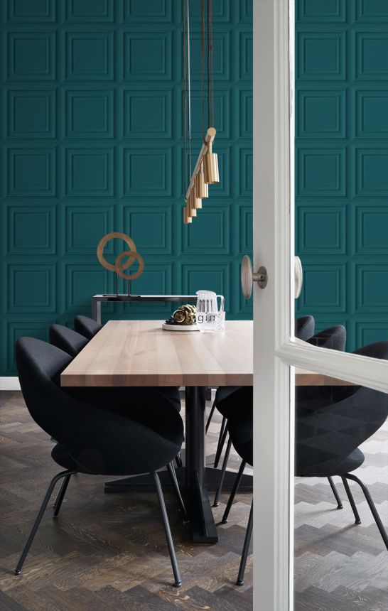 Wallpaper, turquoise, 3D panel effect, 347813, 3D Reflections, Origin
