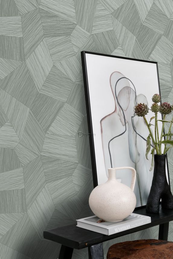 Wallpaper, grey-blue, geometric pattern, 347820, 3D Reflections, Origin