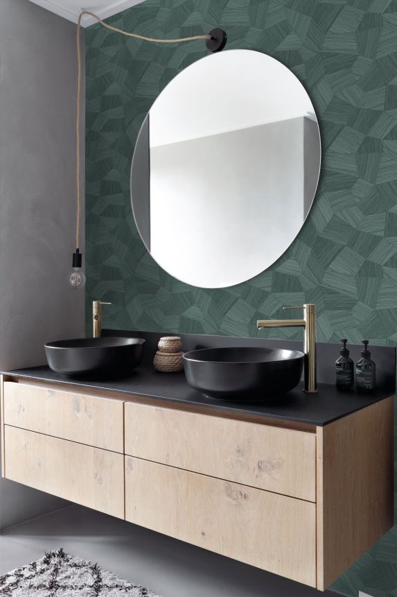 Wallpaper, green, geometric pattern, 347823, 3D Reflections, Origin