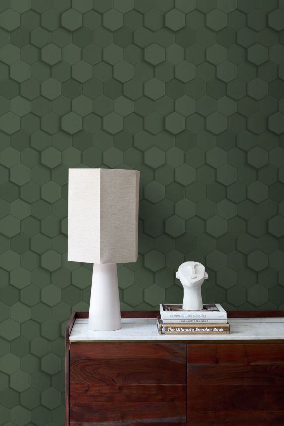 Wallpaper, green, hexagons, 347852, 3D Reflections, Origin