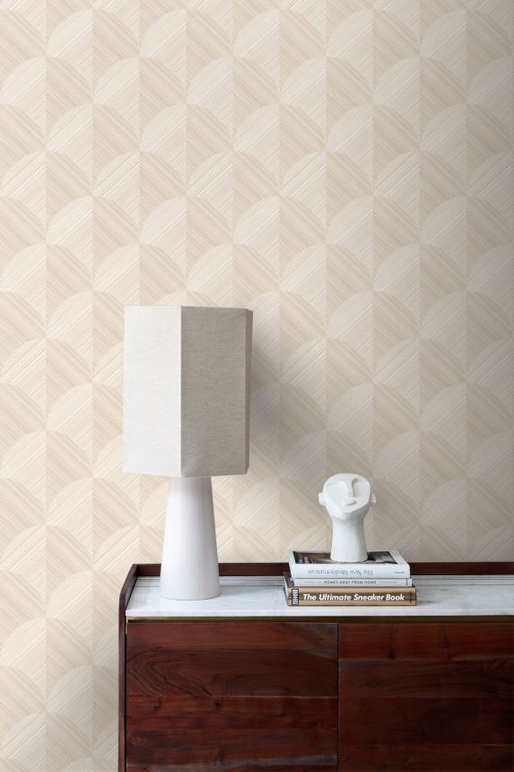 Wallpaper, beige, geometric pattern, 347935, 3D Reflections, Origin