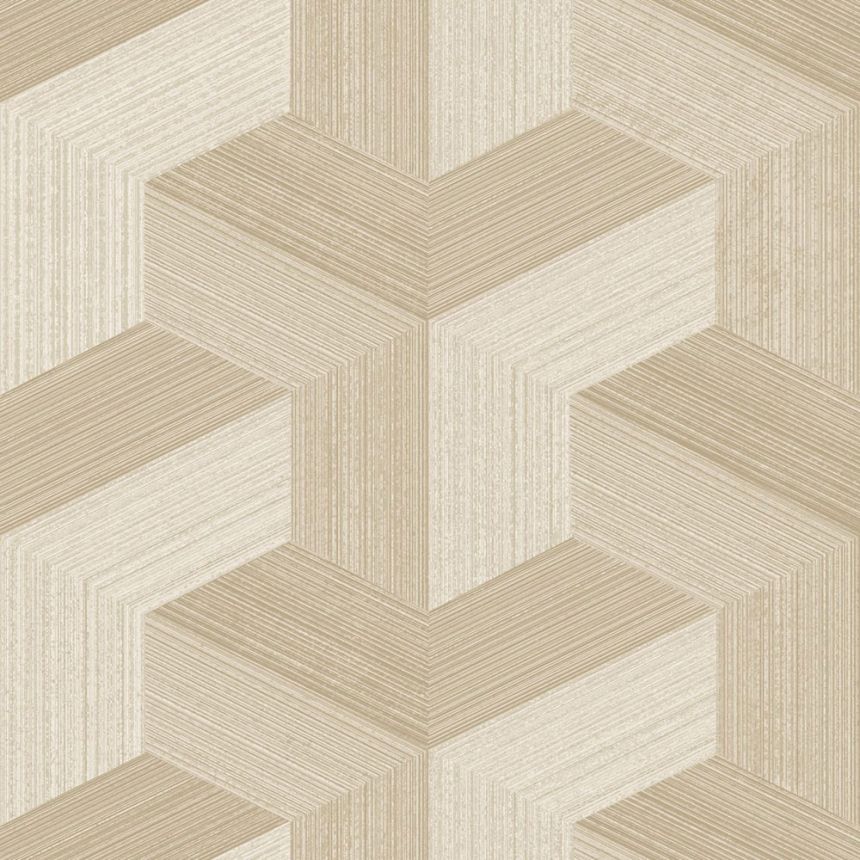 Wallpaper, beige, geometric pattern, 347949, 3D Reflections, Origin